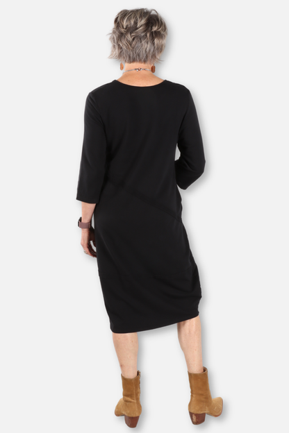 3/4 Sleeve Dress - Black