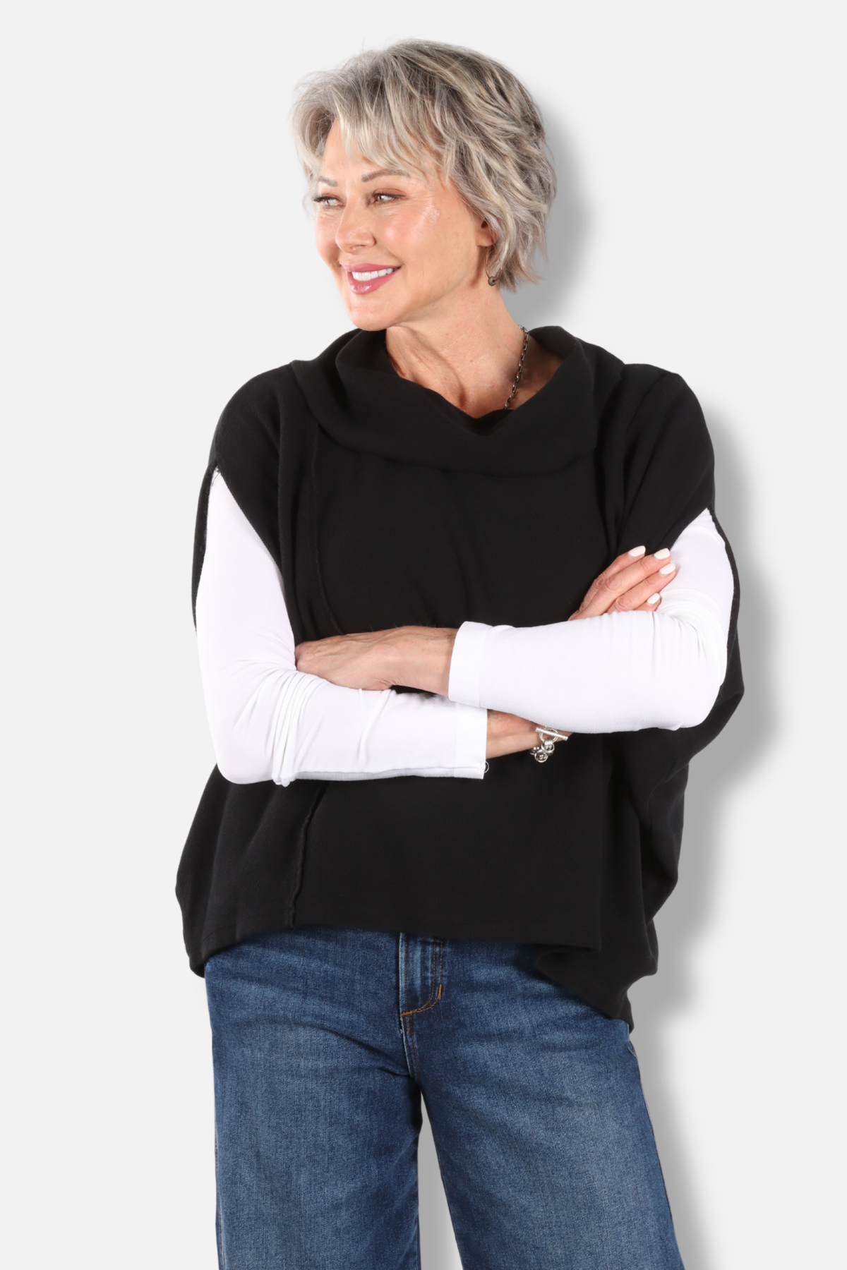 Cowl Poncho - Black