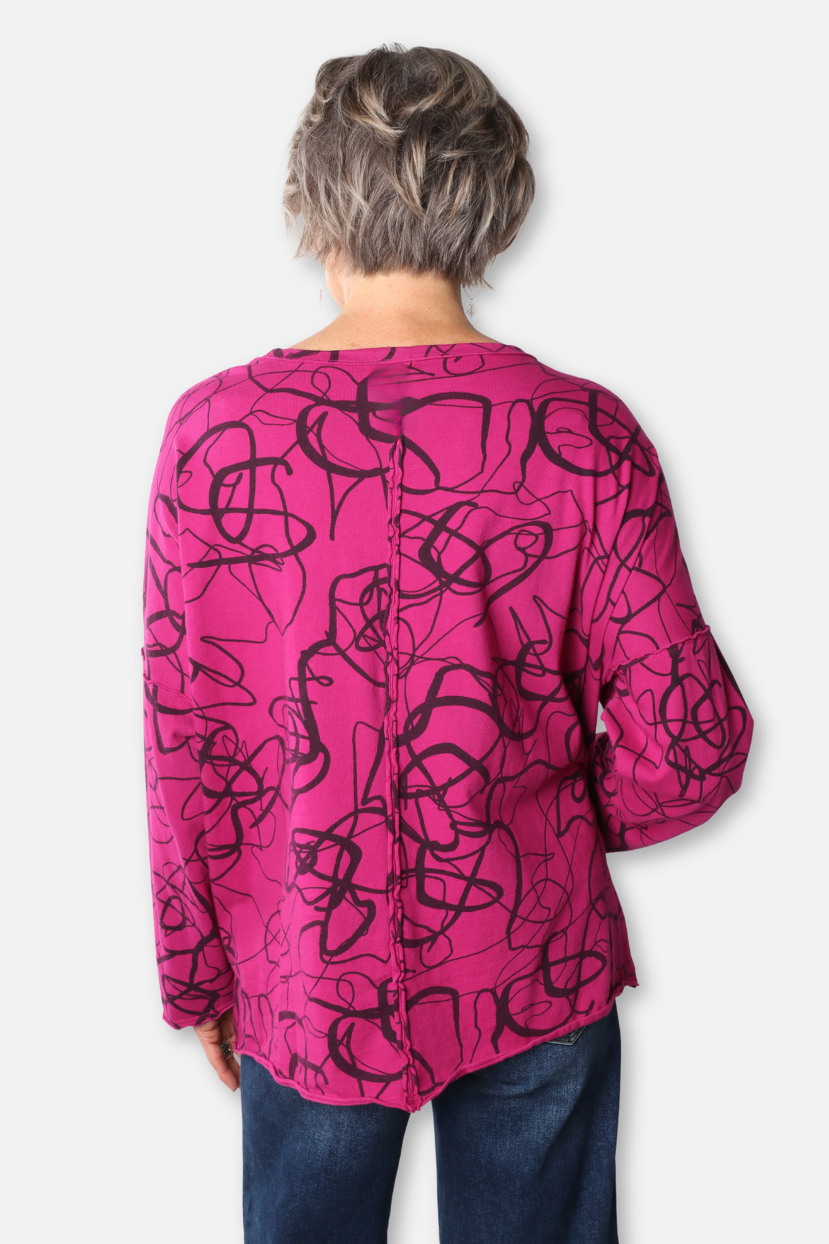Hi Lo Pocket Boxy Top - Jazzberry