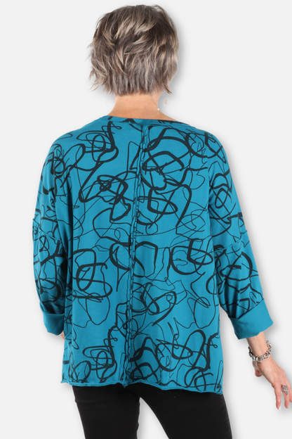 Hi Lo Pocket Boxy Top - Teal