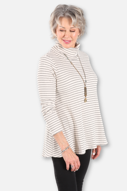 Mock Neck Top Plus - Cream