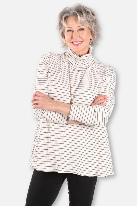 Mock Neck Top Plus - Cream
