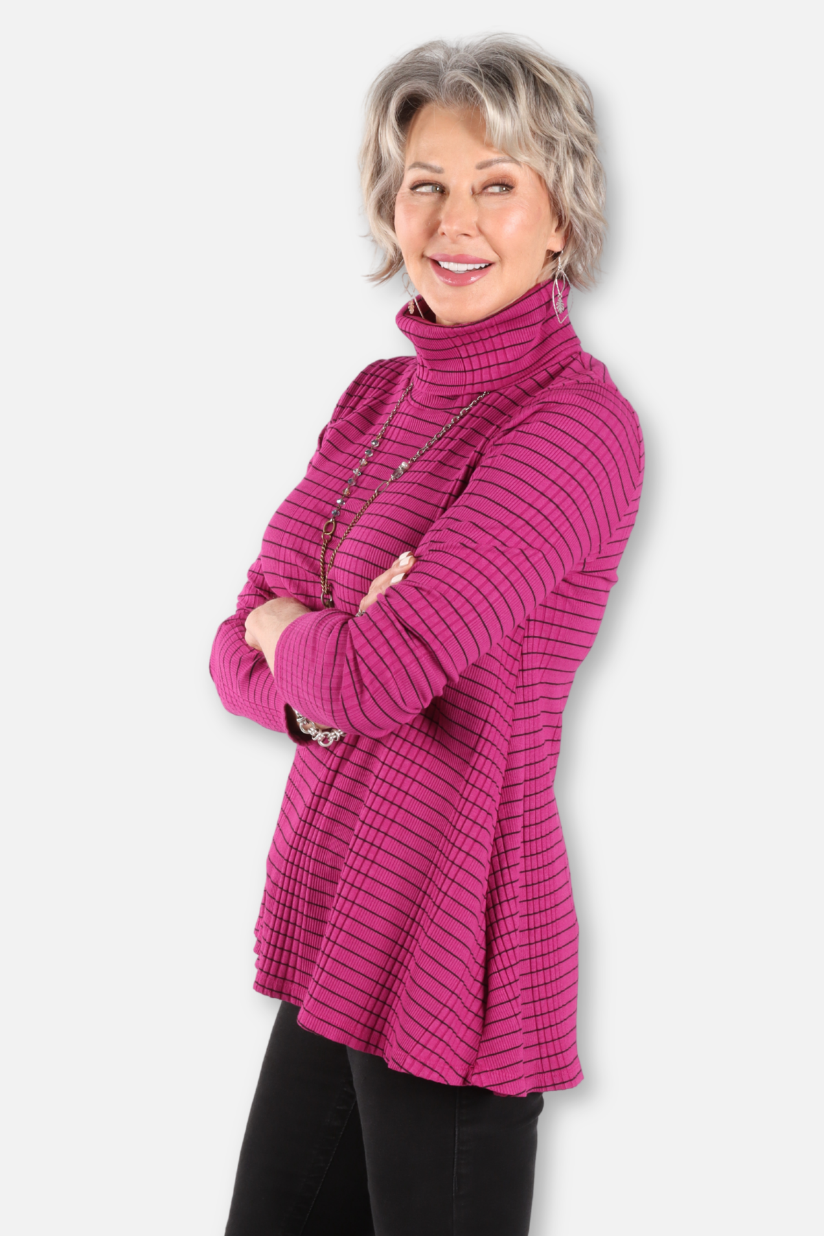 Mock Neck Top - Jazzberry