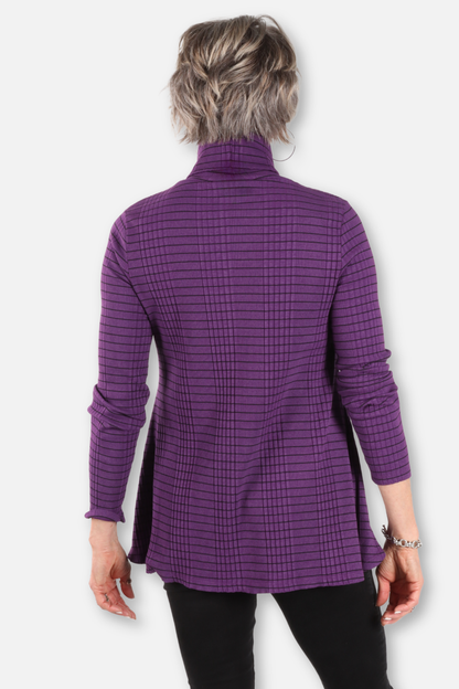 Mock Neck Top Plus - Grape