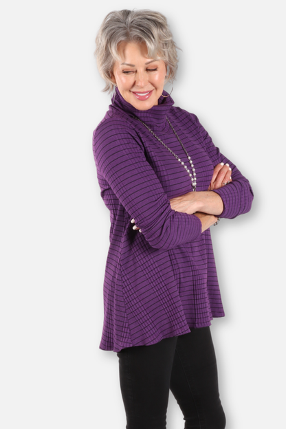 Mock Neck Top Plus - Grape