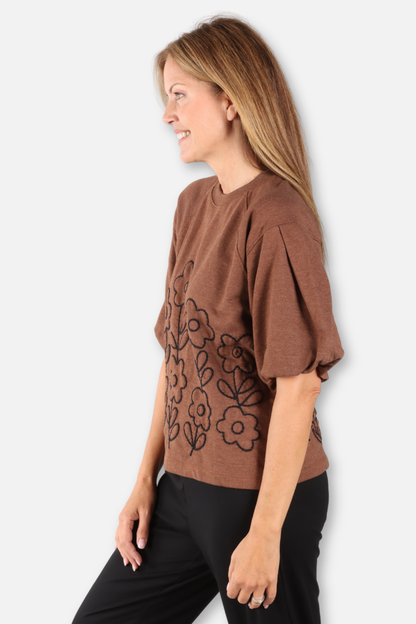 Floral Pullover - Chocolate