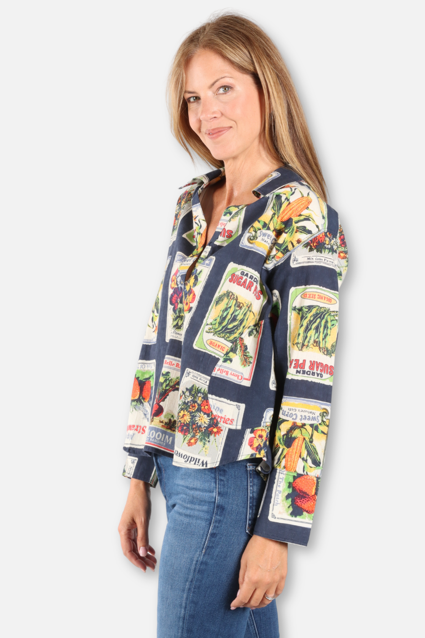 Garden Seed Packet Shirt - Navy