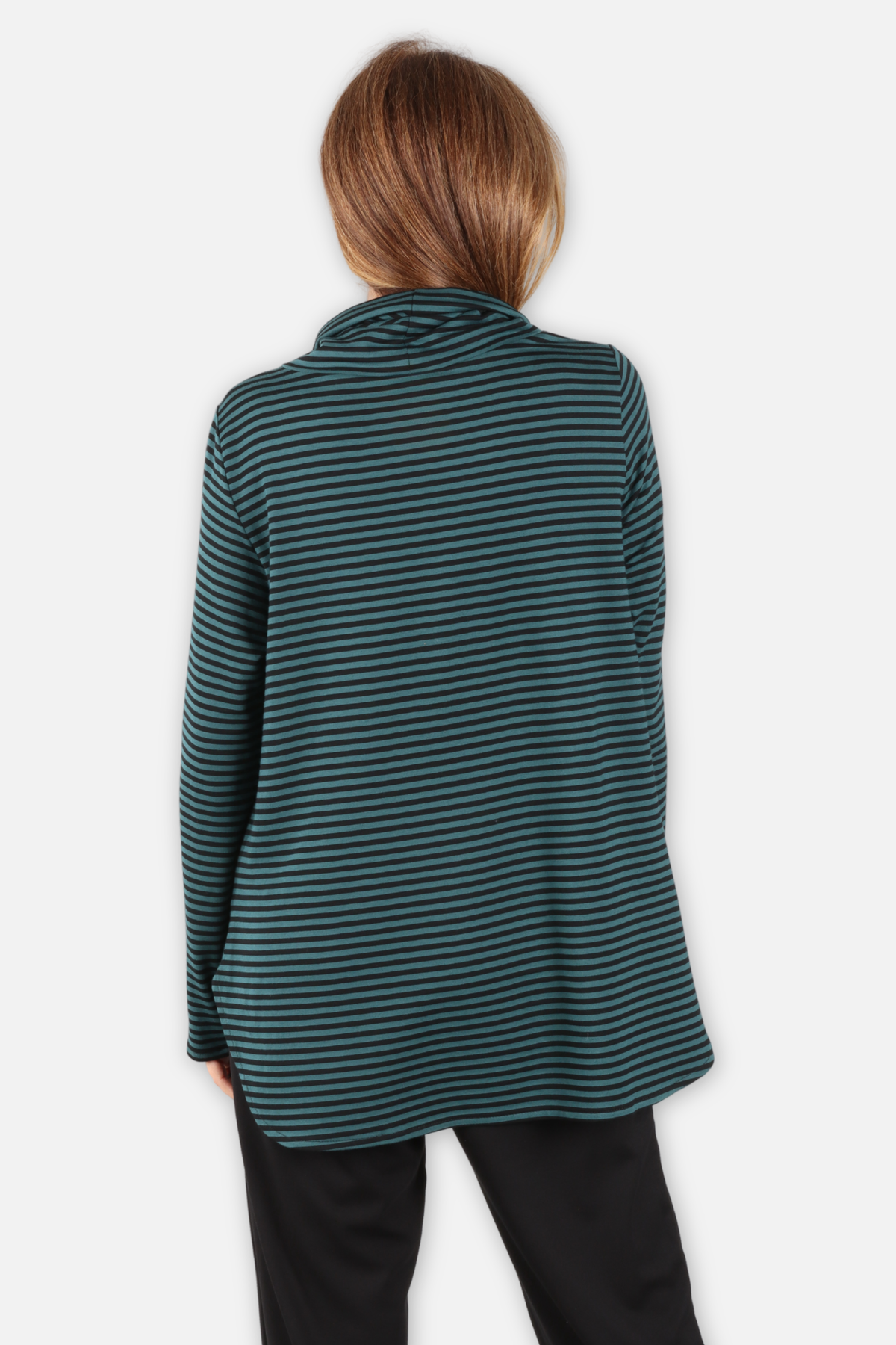 Cowl Tunic - Black & Teal 