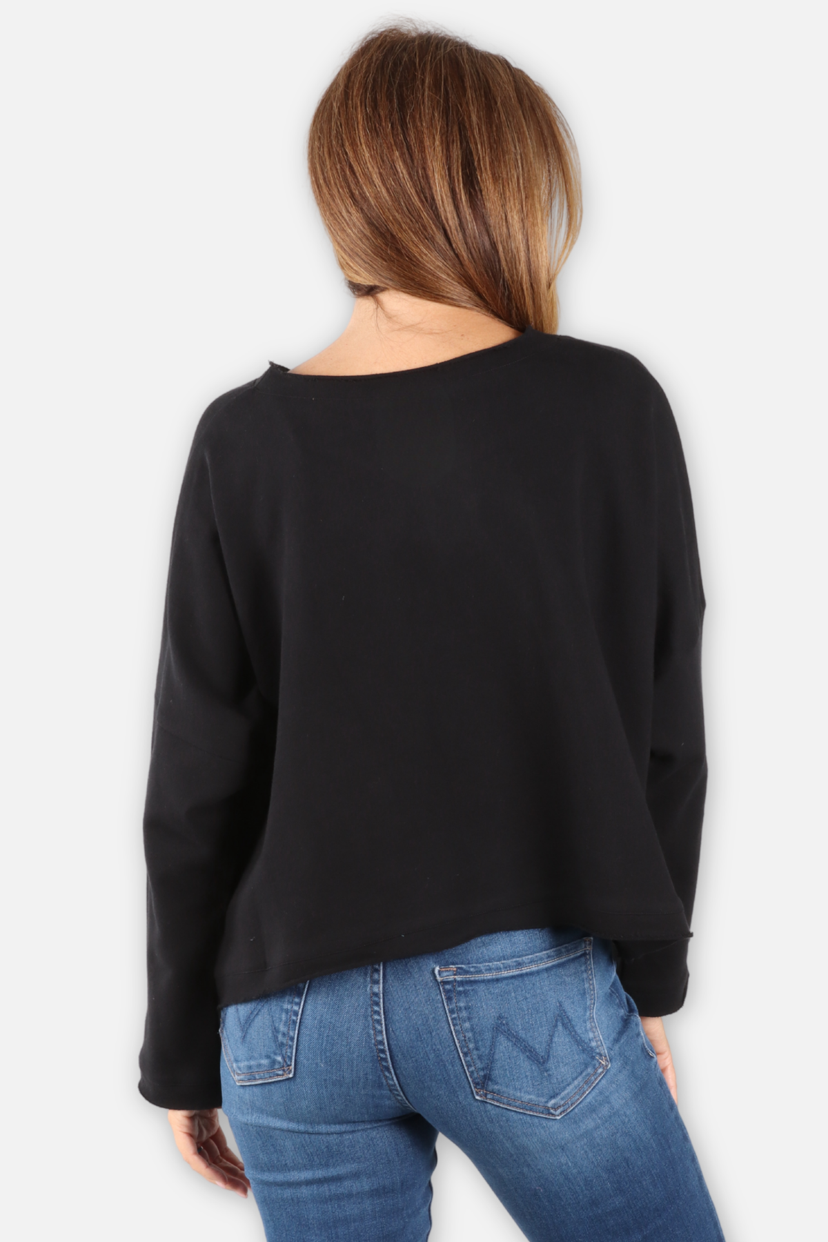Long Sleeve Boxy Tee - Black