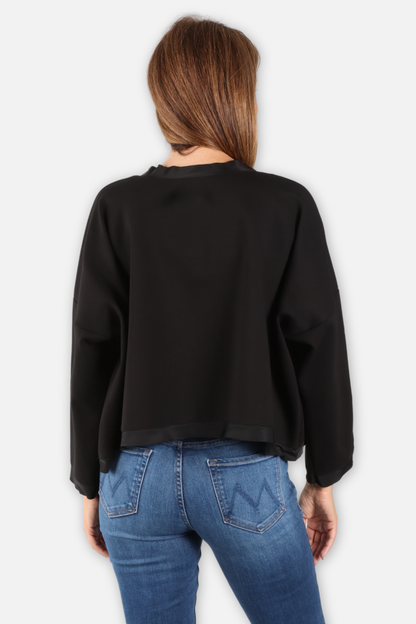 Scuba Luxury Long Sleeve Boxy Tee - Black