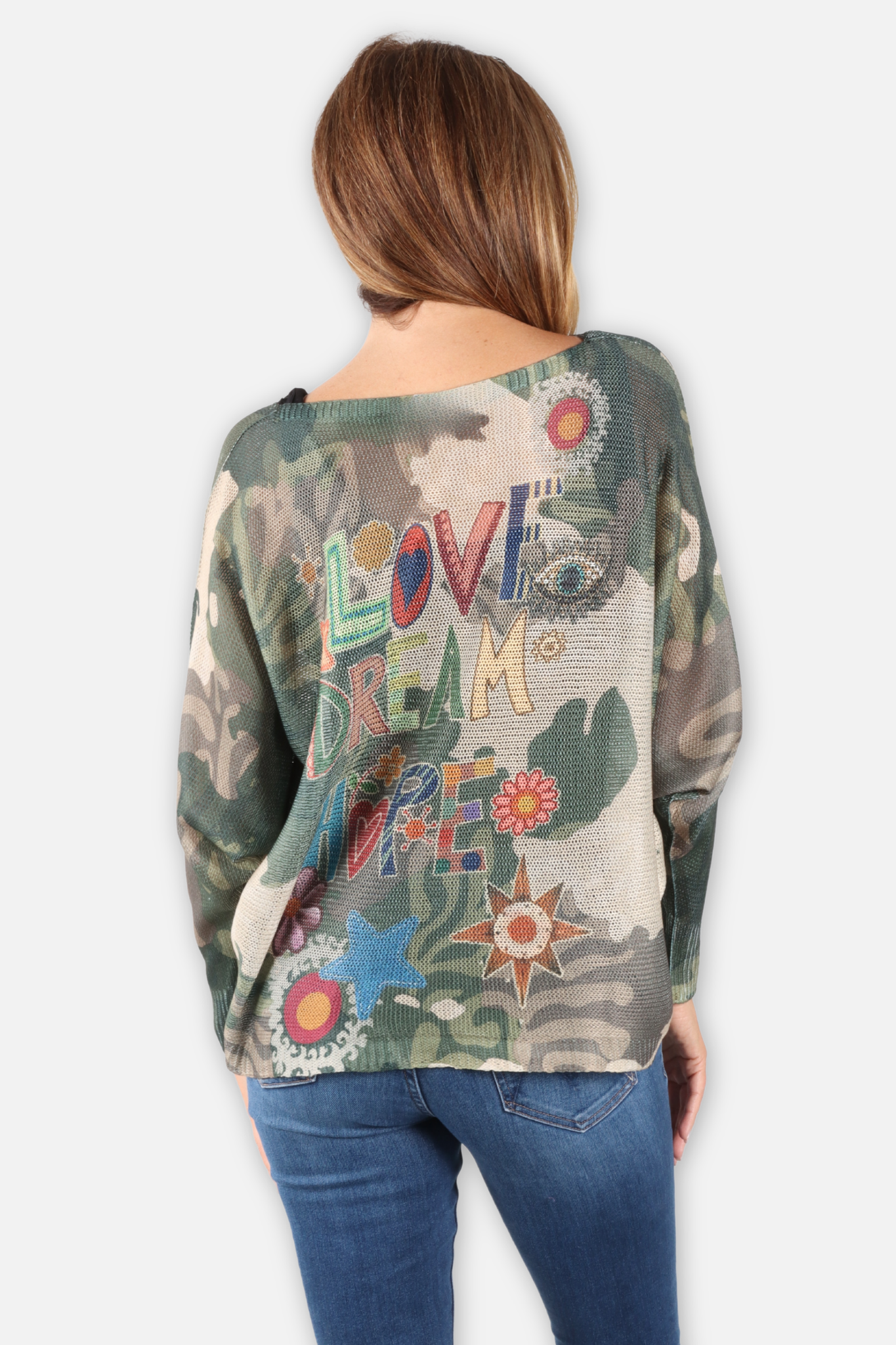 Love Hope Dream Sweater - Love Camo