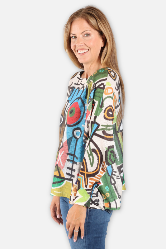 Abstract Expression Sweater - Green