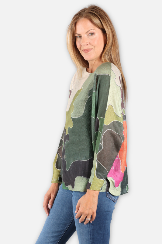 Abstract Garden Sweater - Camo