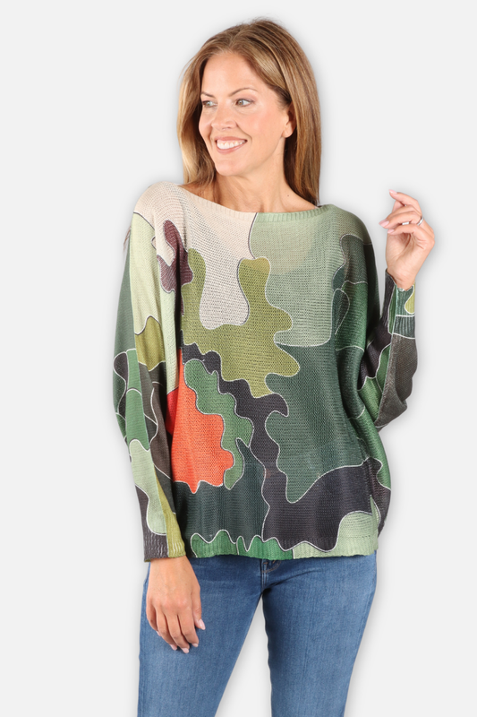 Abstract Garden Sweater - Camo