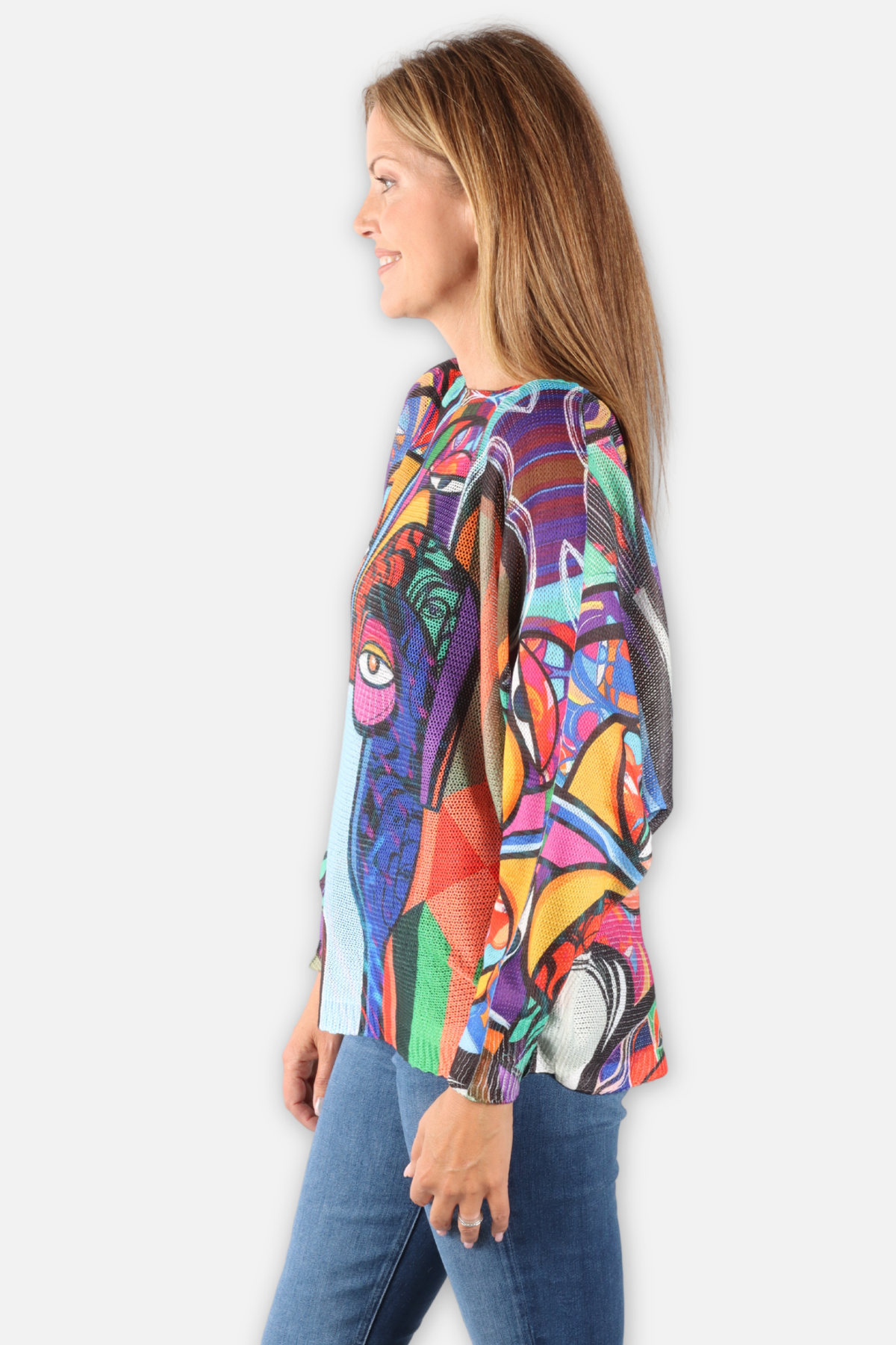 Painted Faces Sweater - Multi Color