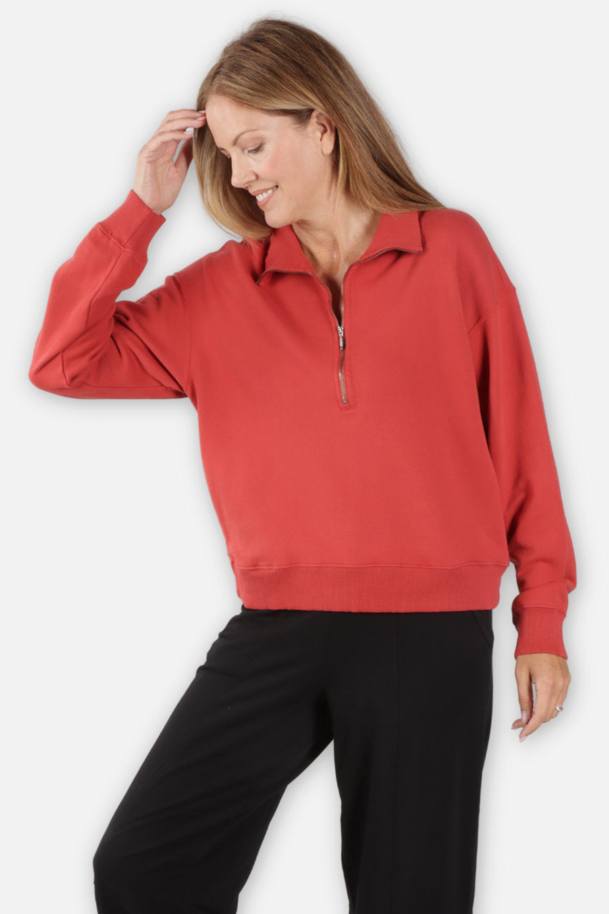Long Sleeve Pullover - Rust Flare