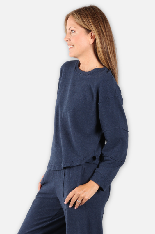 Long Sleeve Sweatshirt - Heather Navy