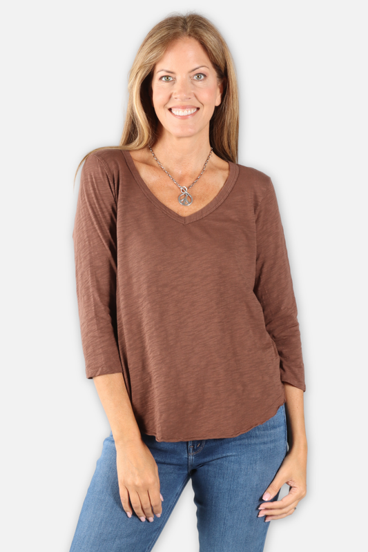 3/4 Sleeve V-Neck Tee - Unearthed