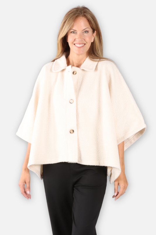 Boucle Cape - Ivory