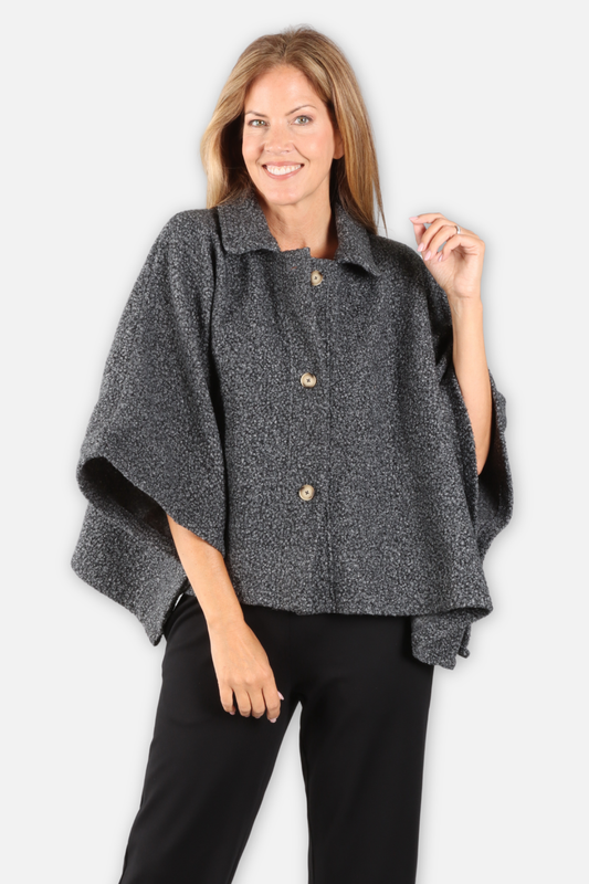 Boucle Cape - Charcoal