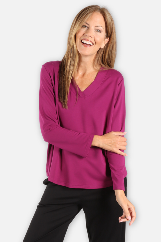 V Neck Top - Purple