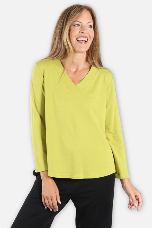 V Neck Top - Pear