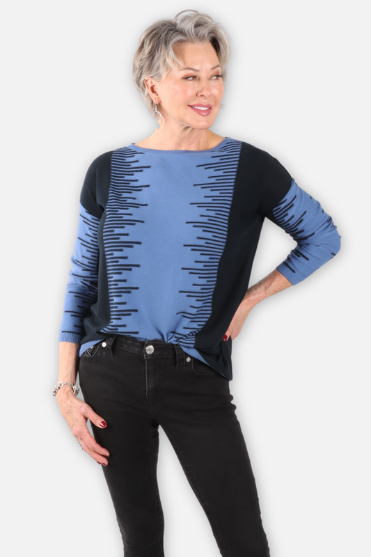 Long Thrive Sweater - Sapphire & Midnight