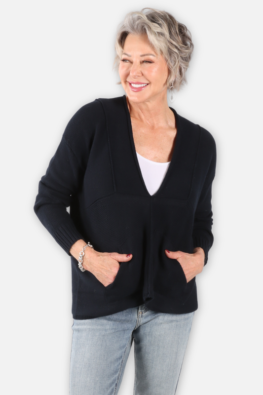 Faux Cardigan - Midnight