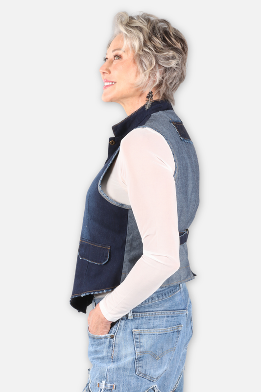 Mesmerized Vest - Dark Chambray