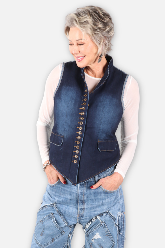 Mesmerized Vest - Dark Chambray