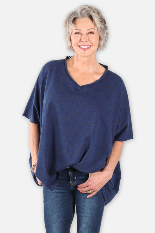 Elbow Sleeve V Tunic -Nebula Odyssey Print