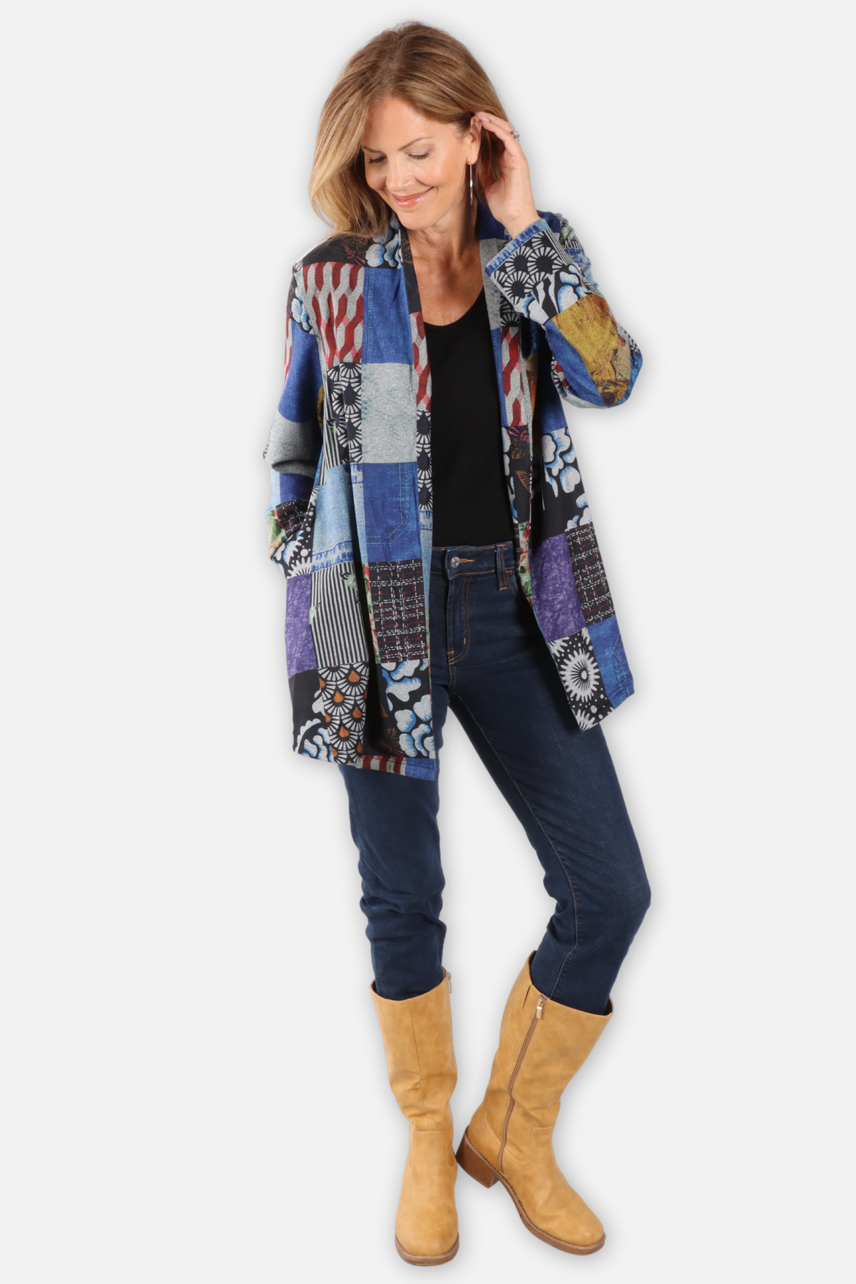 Open Front Cardigan - Patchwork