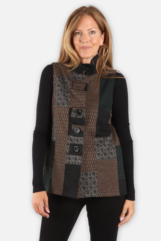 Patchwork Vest - Green