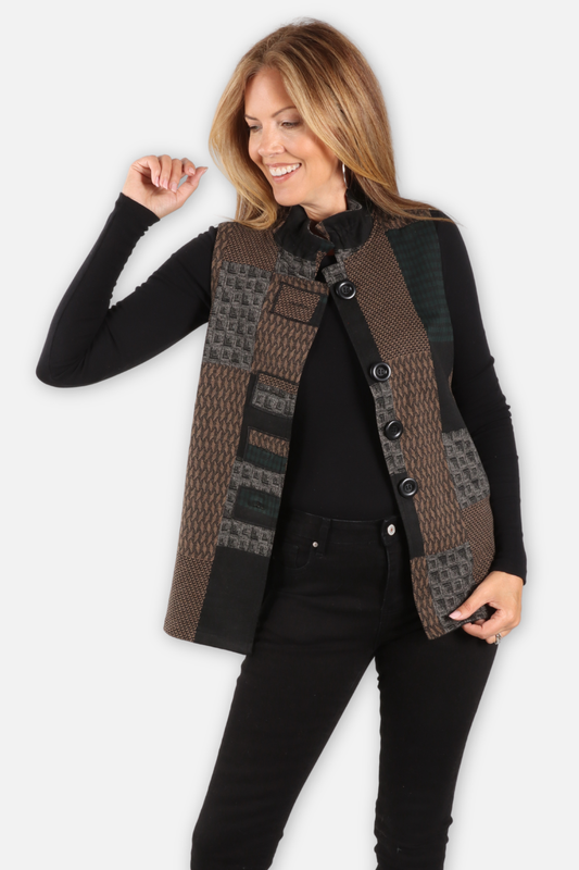 Patchwork Vest - Green
