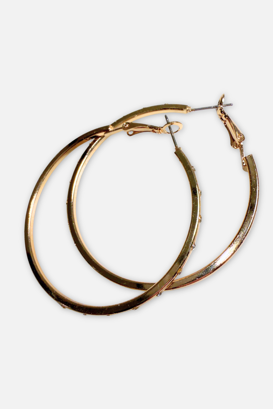 Studded Hoop Earring - Gold