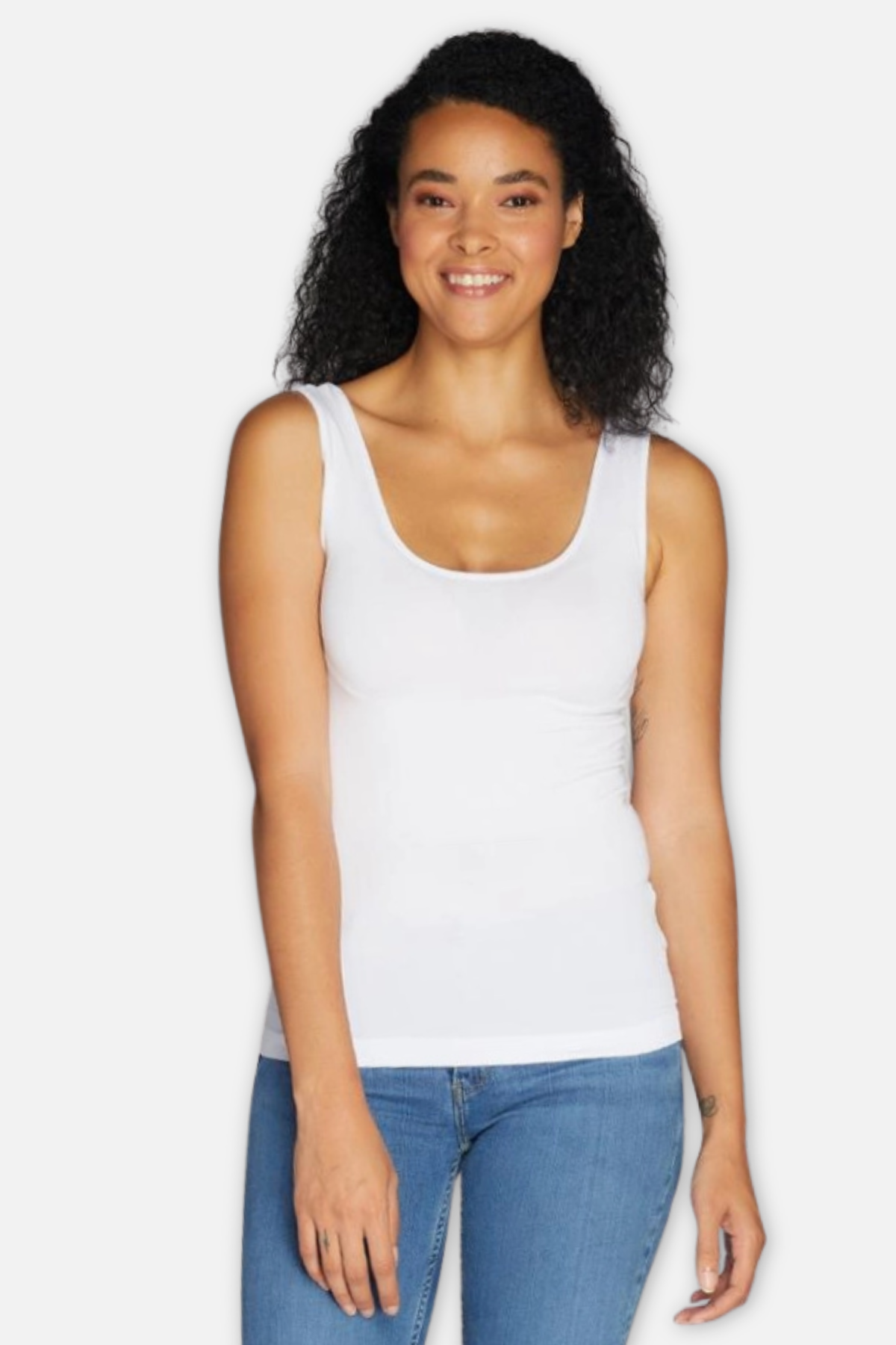 Bamboo Short Tank - White