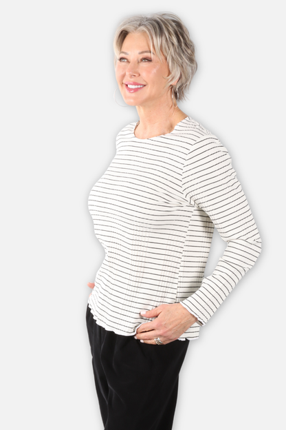 Wave Rib Top - Cream