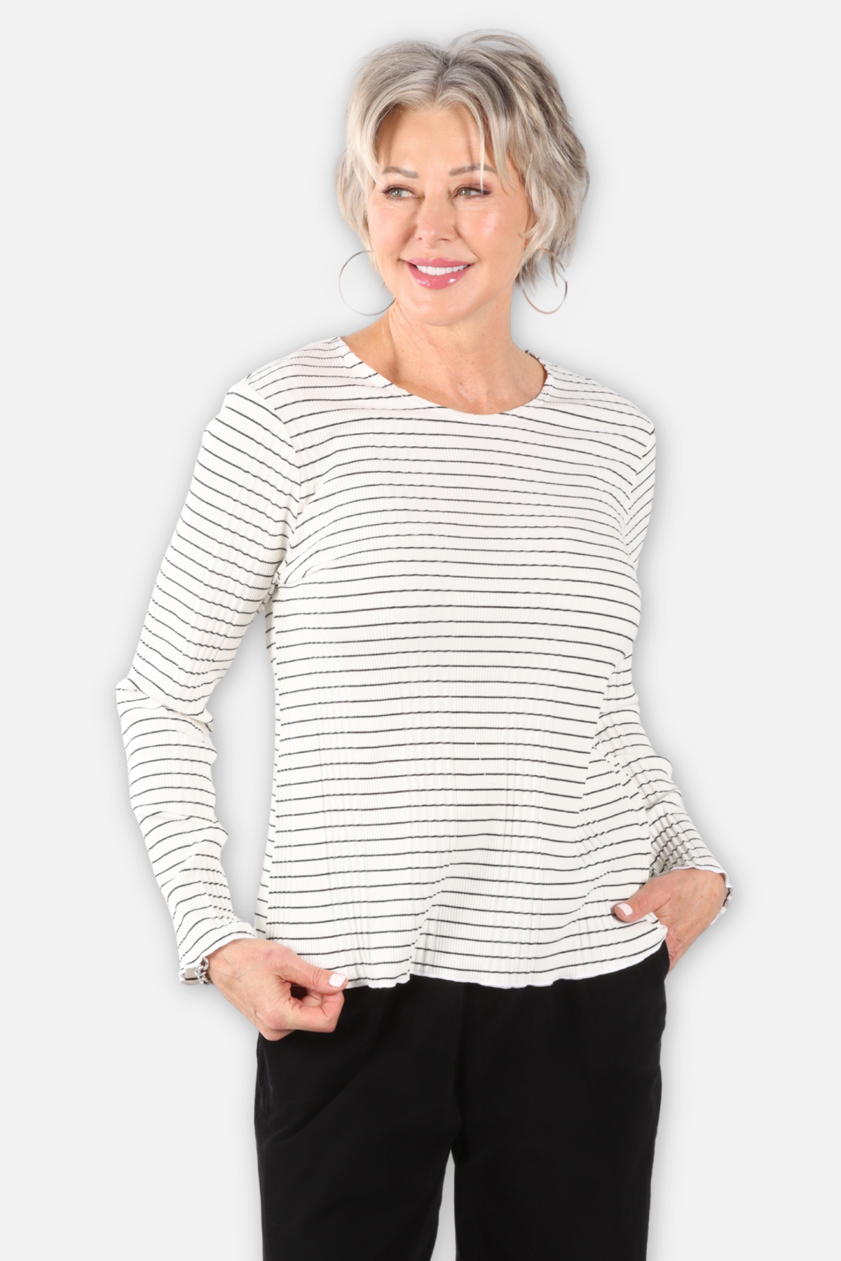 Wave Rib Top - Cream