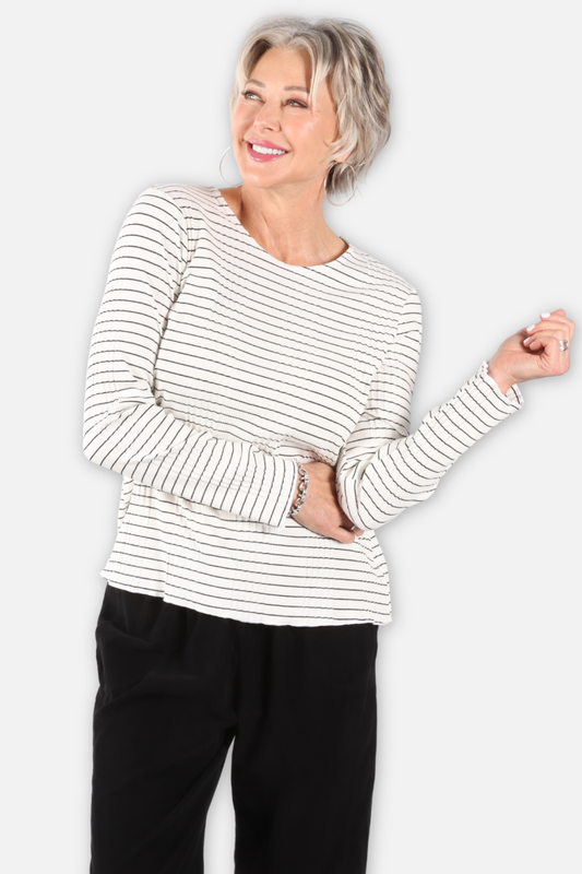 Wave Rib Top - Cream