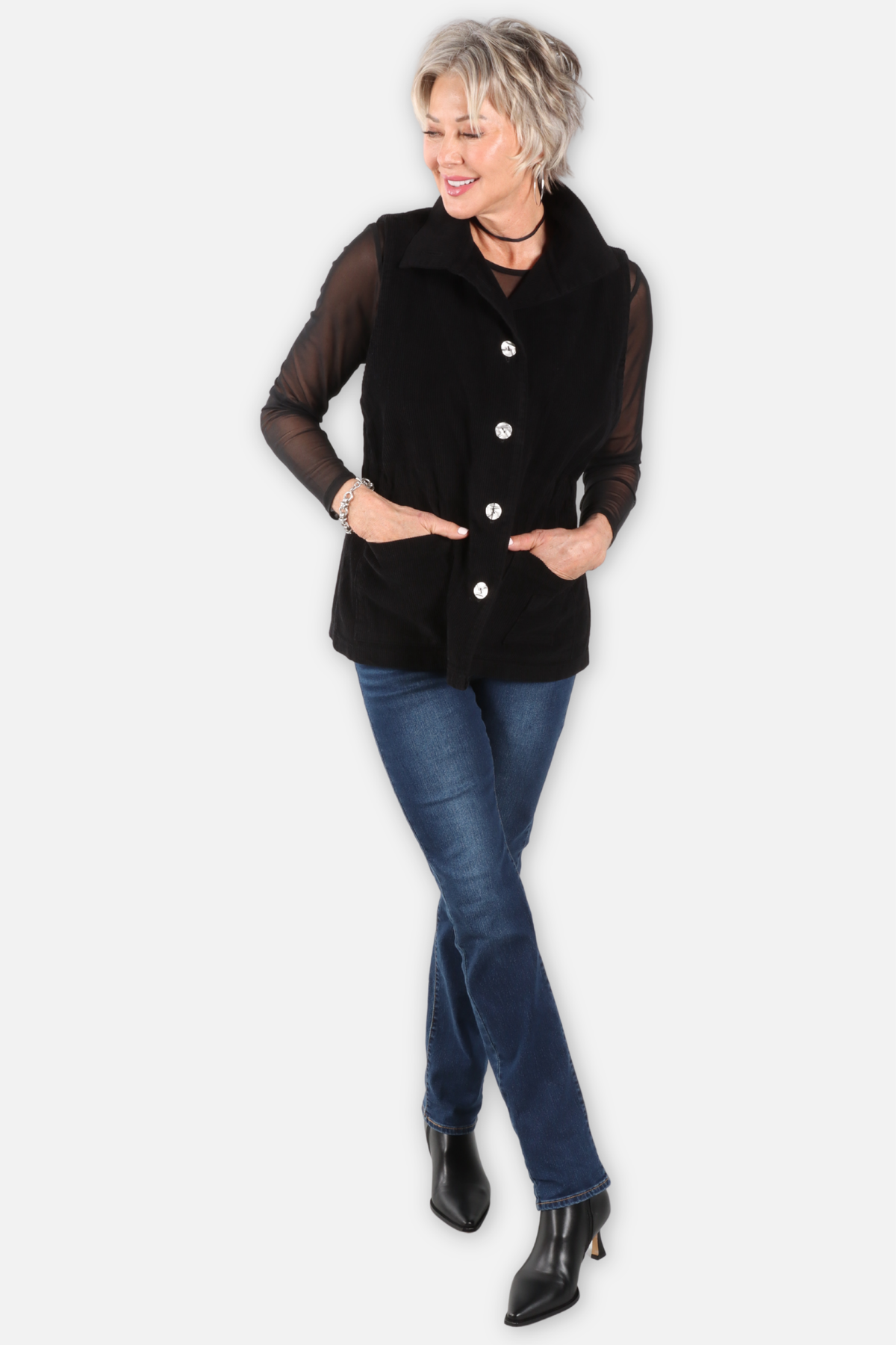 Corduroy Vest - Black