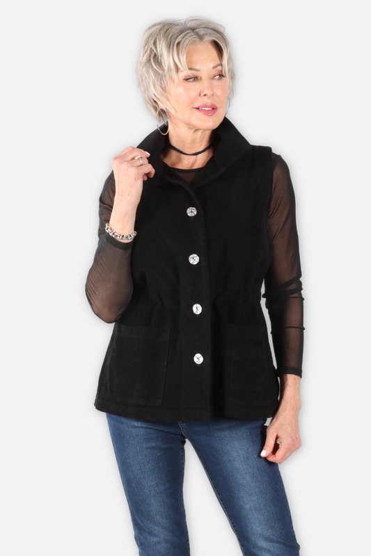 Corduroy Vest - Black