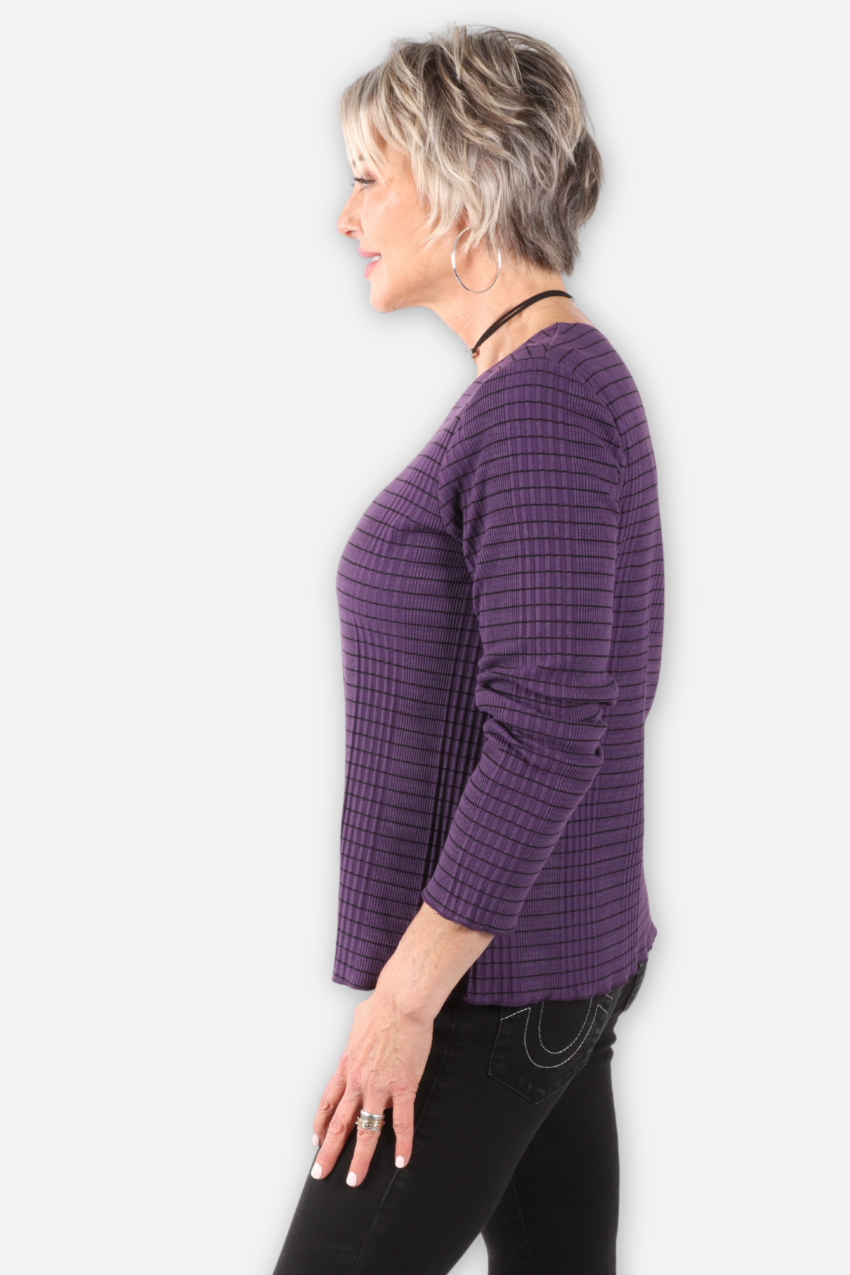 Wave Rib Top - Mulberry