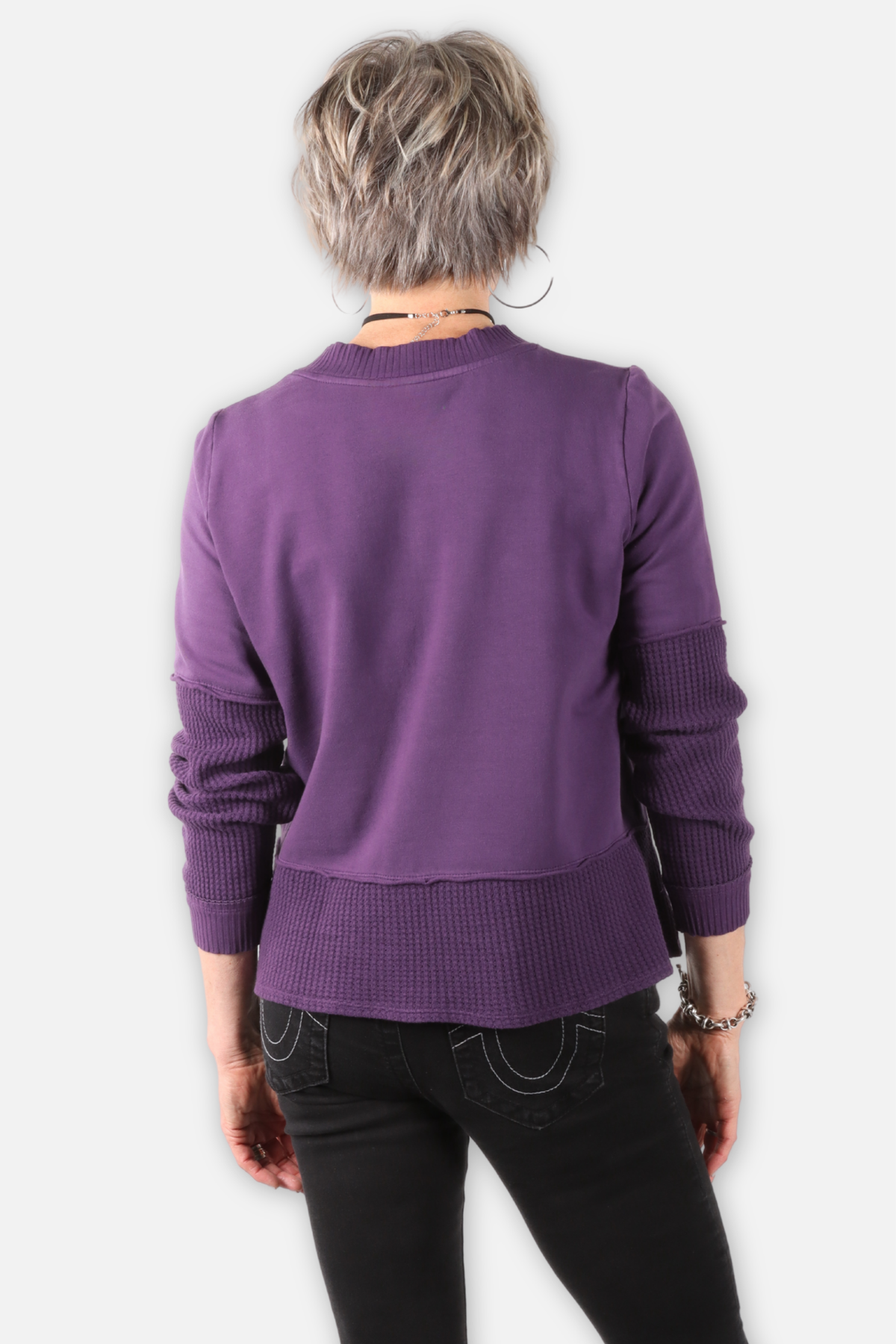 Waffle Patch Top - Mulberry