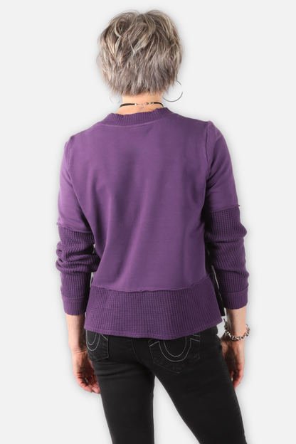 Waffle Patch Top - Mulberry