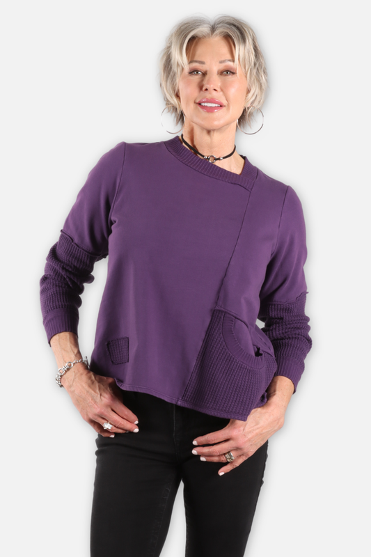 Waffle Patch Top - Mulberry
