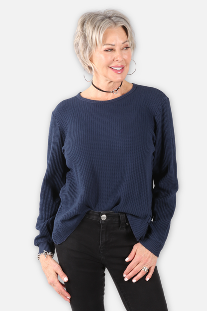 Waffle Top - Denim 