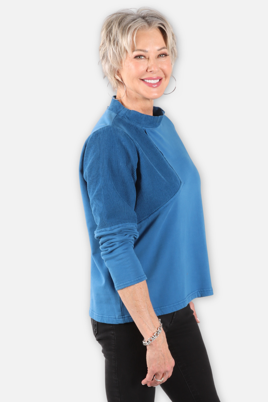 Corduroy Patch Top - Jean