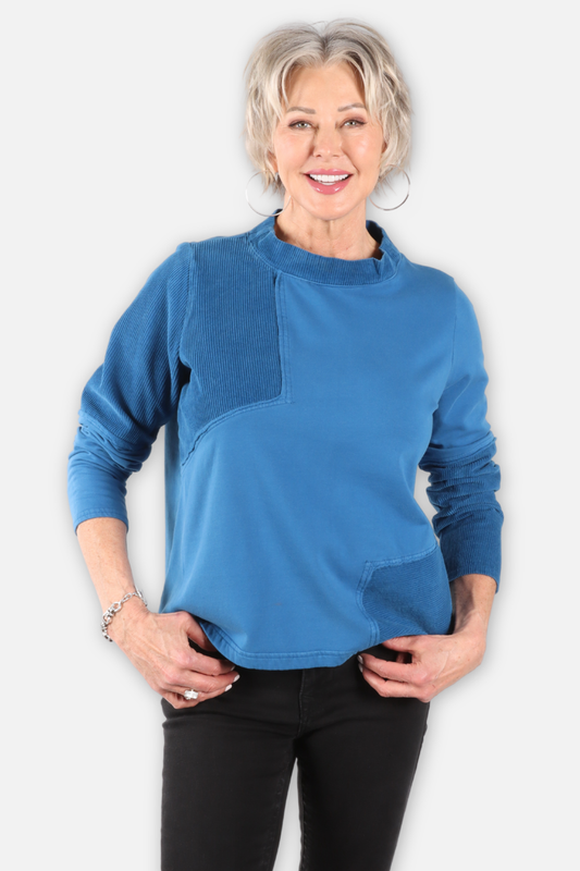 Corduroy Patch Top - Jean