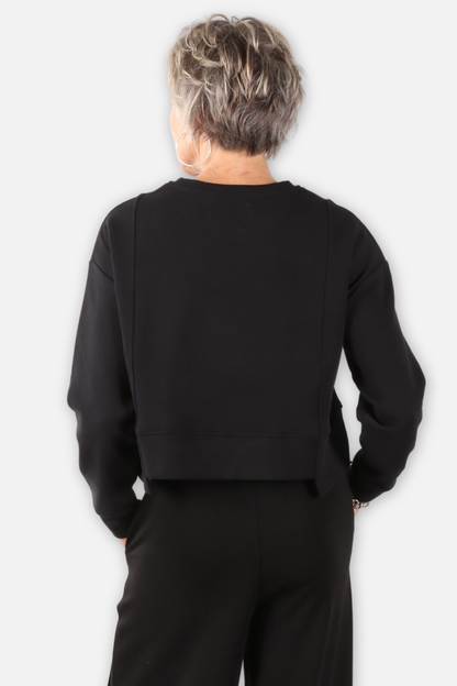 Contour Zip Sweater- Black