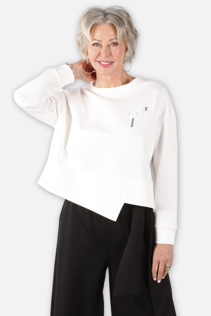Duet Button Top - White